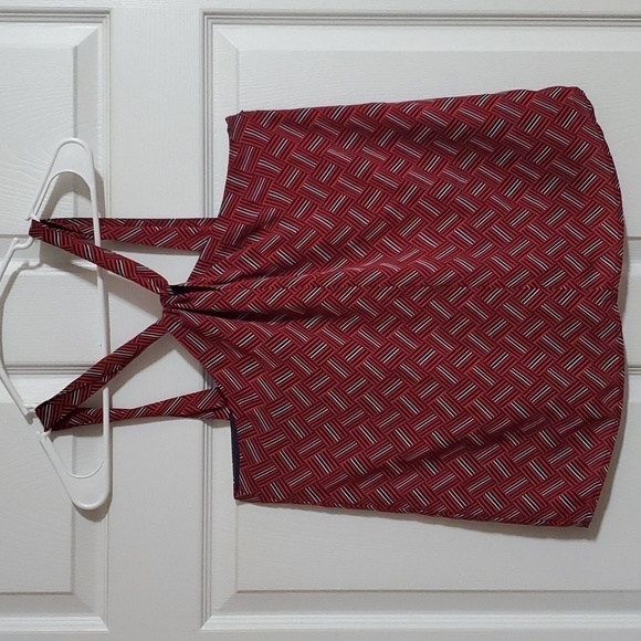 Banana Replubic Women's Red Print Twist Neck Halter Top Size Small - Picture 1 of 12